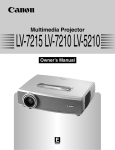 Canon 7215 - LV XGA LCD Projector Owner`s manual