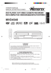 Memorex MVD4540 - DVD/VCR Owner`s manual