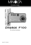 Minolta DiMAGE F100 Instruction manual
