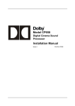 Dolby Laboratories CP650 Installation manual