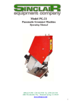 Sinclair Pneumatic Grommet Machine PG-21 Instruction manual