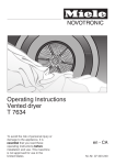 Operating Instructions Vented dryer T 7634
