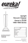 Eureka 1400-1900 Series Operating instructions