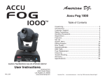 American DJ Accu Fog 1000 Specifications