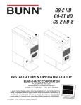 Bunn G9-2 HD-S Service manual