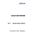 Clear-Com Cellcom Instruction manual