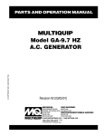 MULTIQUIP GA-9.7 HZ Specifications