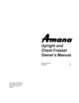 Amana Upright and Chest Freezer Owner`s manual