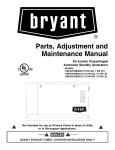 Bryant adjustment and Owner`s manual