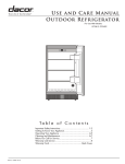 USE ANd CARE MANUAl OUTdOOR REFRIGERATOR