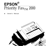 Epson PriorityFAX 1000 Owner`s manual