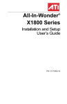 ATI Technologies All-In-Wonder X1800 Series User`s guide
