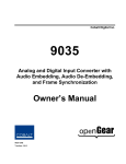 Cobalt Digital Inc 2000 Owner`s manual
