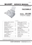 Sharp UX-385 Service manual