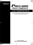 Roland PRELUDE MUSIC KEYBOARD 2 Owner`s manual