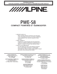 Alpine PWE-58 Owner`s manual