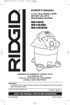 RIDGID WD1665M0 Owner`s manual