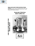 USE AND CARE GUIDE FOR MODEL MEU45 Automatic Stainless