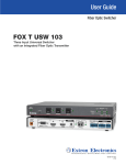 Extron electronics FOX T USW 103 User guide