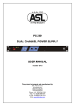ASL INTERCOM PS 289 User manual