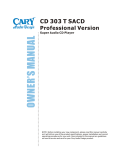 Cary Audio Design CD 306 SACD Product specifications
