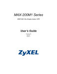 ZyXEL Communications MAX-110 User`s guide