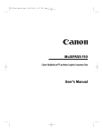 Canon MultiPASS F50 User`s manual