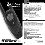 Cobra MICROTALK PR4800WXC Owner`s manual