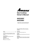 Amana AKS3020 Owner`s manual