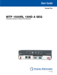 Extron electronics MTP 1500RL 15HD A SEQ User guide