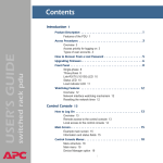 APC Switched Rack Power Distribution Unit (PDU) User`s guide