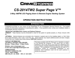 CrimeStopper CS-2014TW2 Operating instructions