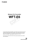 Canon Wireless Transmitter WFT-E6A Instruction manual