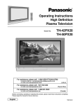 Yamaha High Definition Plasma Monitor Operating instructions