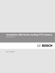 Bosch AutoDome 600 Series User manual