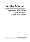 ViewSonic LCD Display VP2130b-1 Service manual