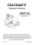Cub Cadet LT1024 Operator`s manual