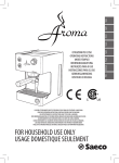 Saeco Aroma Operating instructions