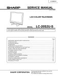 Sharp LC-20S2U Service manual