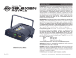 American DJ Galaxian Royale Instruction manual