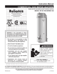 Reliance Water Heaters 317775-000 Instruction manual