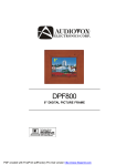 Audiovox DPF800 - Digital Photo Frame Instruction manual