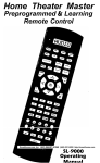 Universal Remote SL-9000 Instruction manual