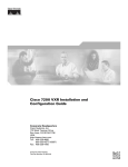Cisco C7200-I - Input/Output Controller - Control Processor Specifications