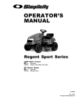 Simplicity Regent 1693264 Operator`s manual