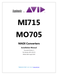 Euphonix MADI MO705 Installation manual