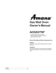 Amana AOGD2750 Series Owner`s manual