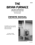 RIK-MAR CORPORATION THE BRYAN FURNACE Operating instructions