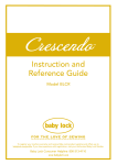 Baby Lock Crescendo BLCR Instruction manual