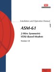 RAD Data comm ASM-60 Specifications